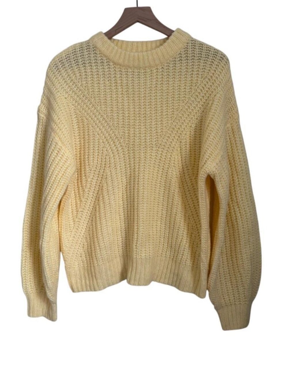 Pastel Light Yellow Chunky Knit Sweater